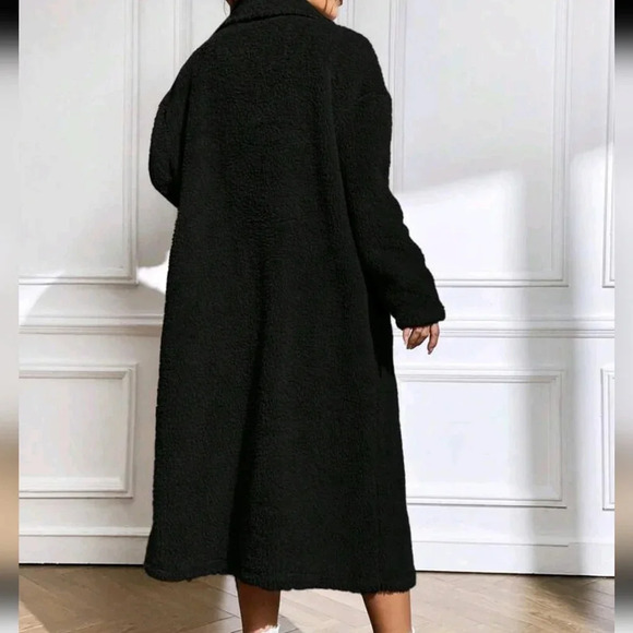 Lapel Neck Double Button Teddy Coat - Picture 6 of 6